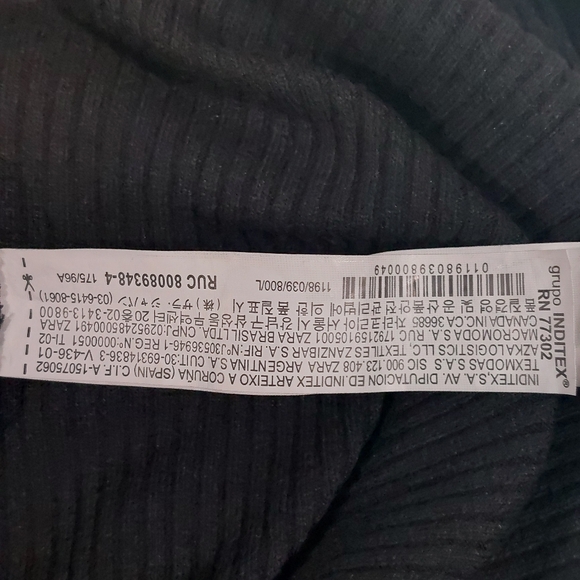 ZARA black rib-knit zipper mock-neck midi dress, L, EUC - Picture 7 of 7